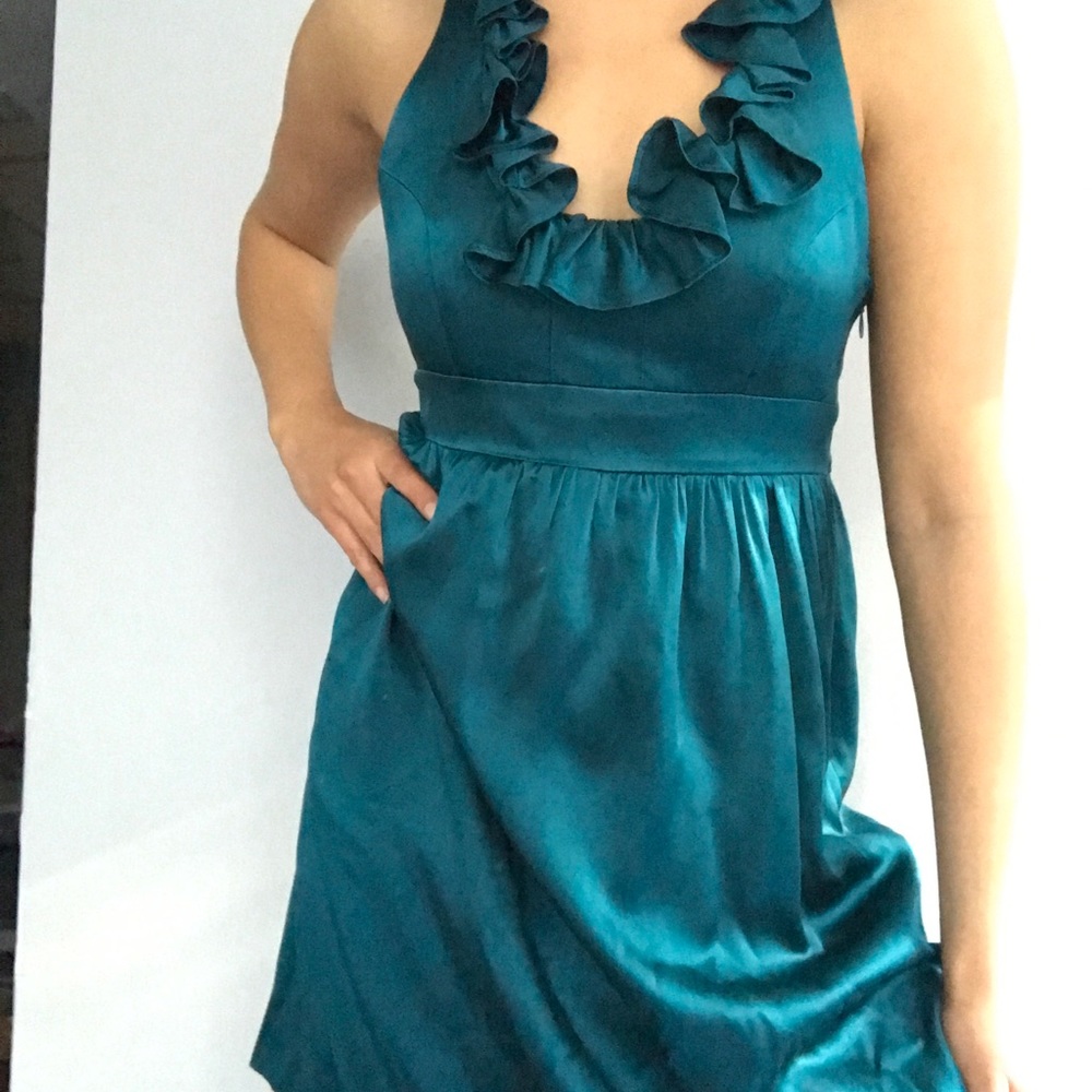 Blue ruffled dress